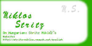 miklos stritz business card